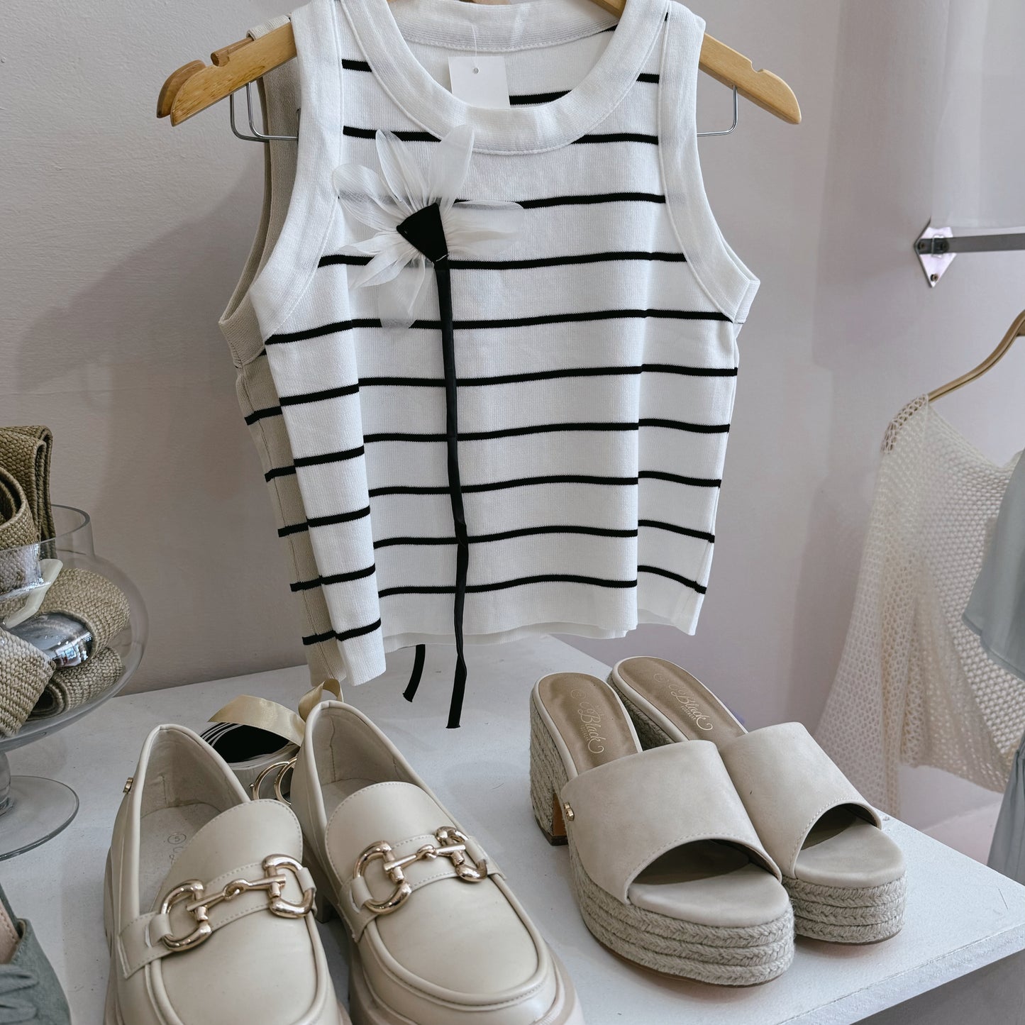 Striped Tank Top White
