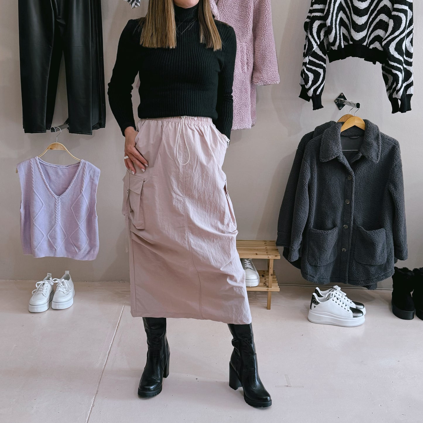 Pink Cargo Skirt