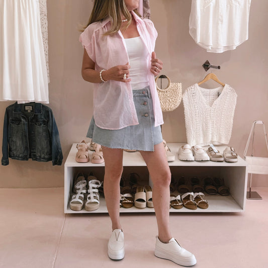 Amanda Striped Blouse Pink