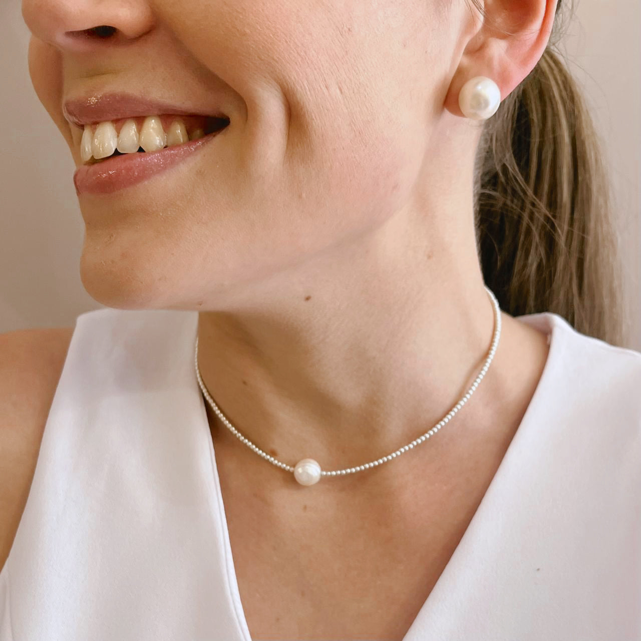 Beaded Pearl Necklace