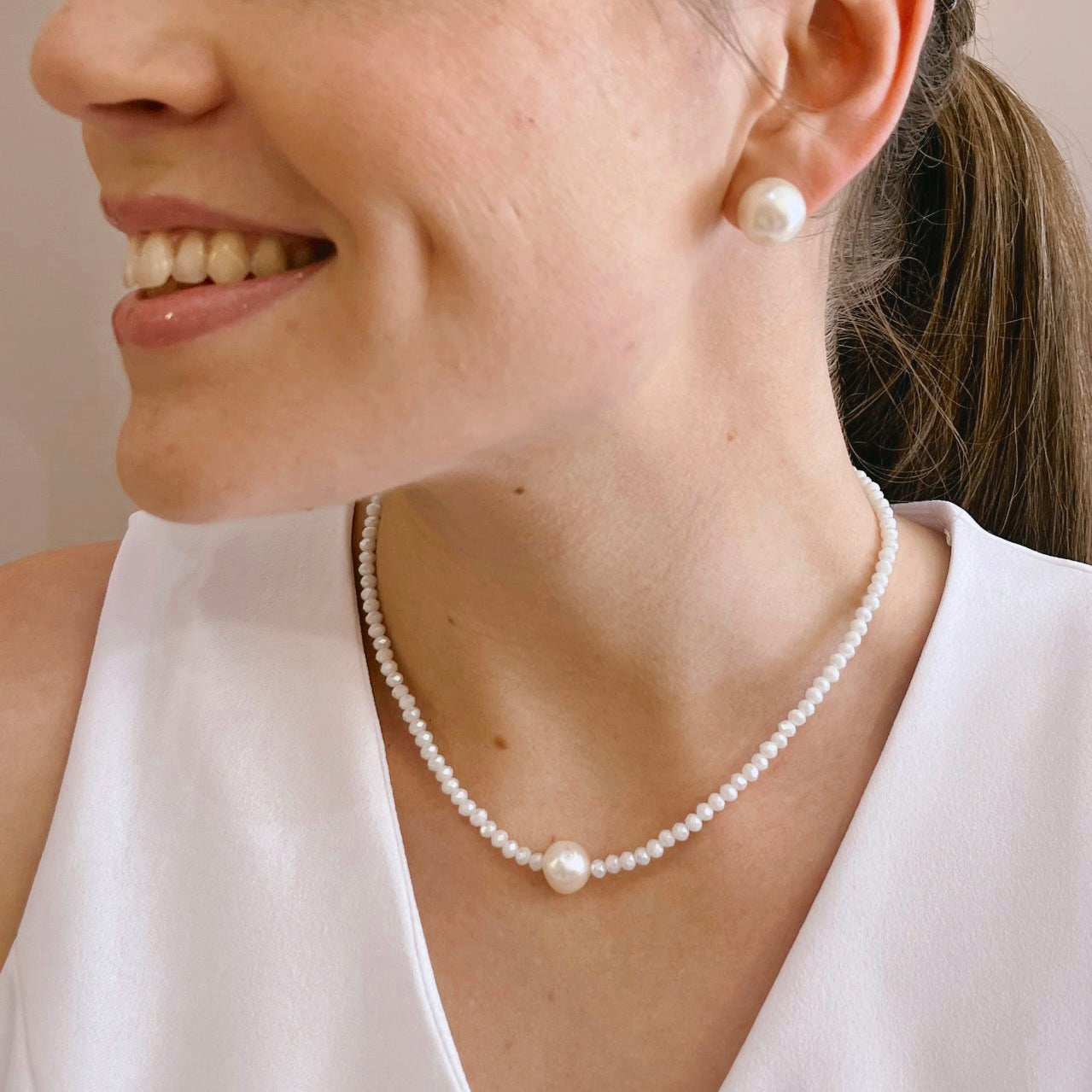 Beaded Pearl Necklace