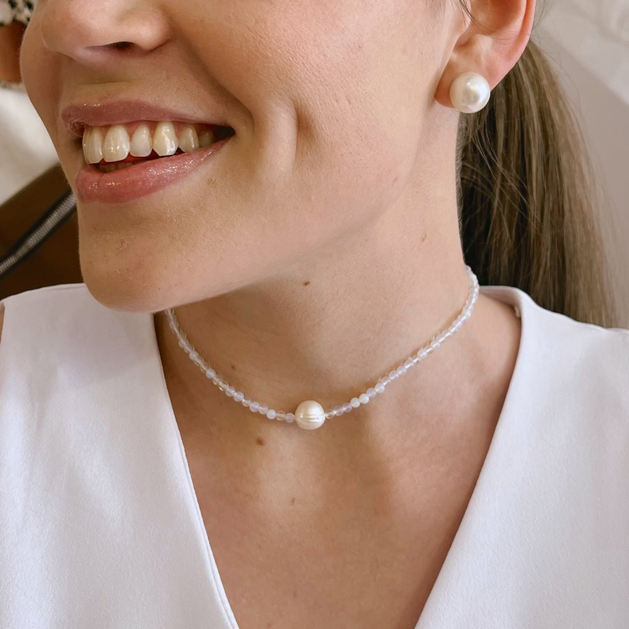 Beaded Pearl Necklace