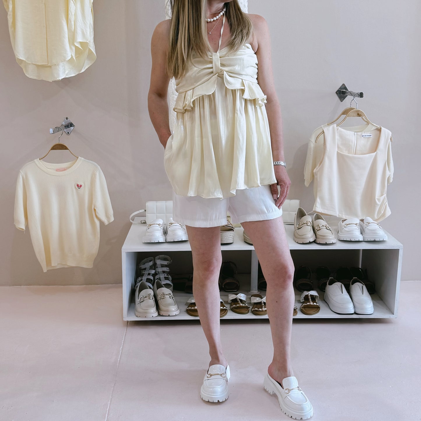 Shiny Strap Top Yellow