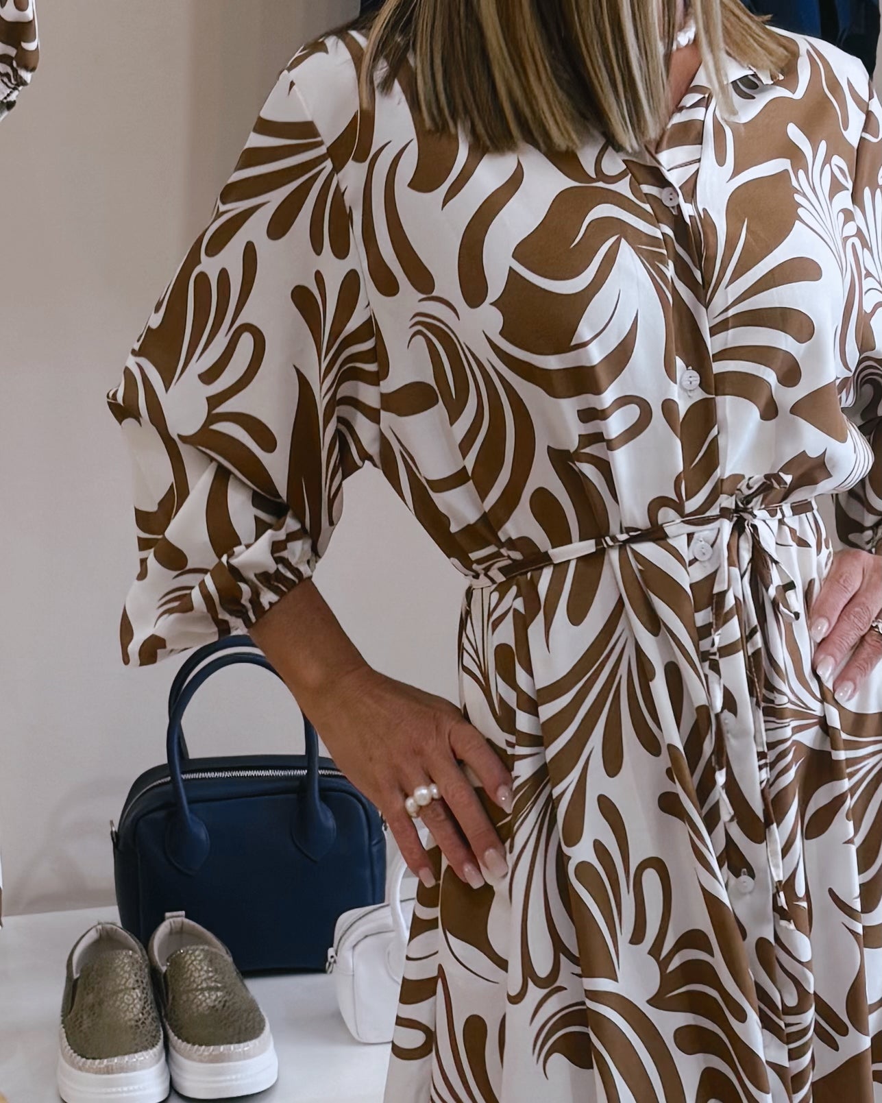 Brown Long Sleeve Dress