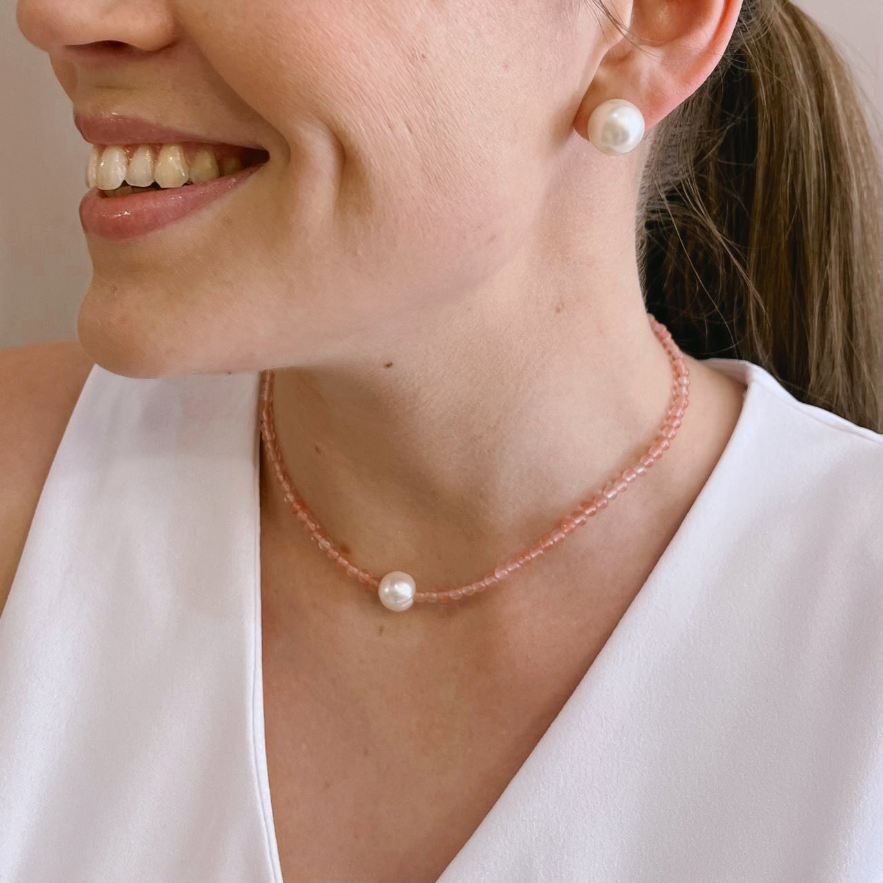 Beaded Pearl Necklace