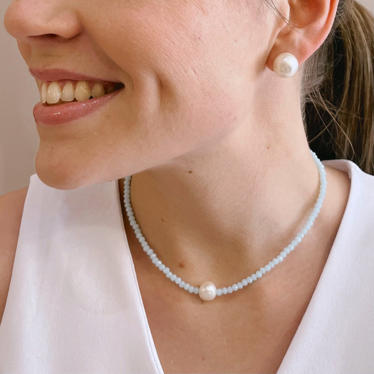 Beaded Pearl Necklace