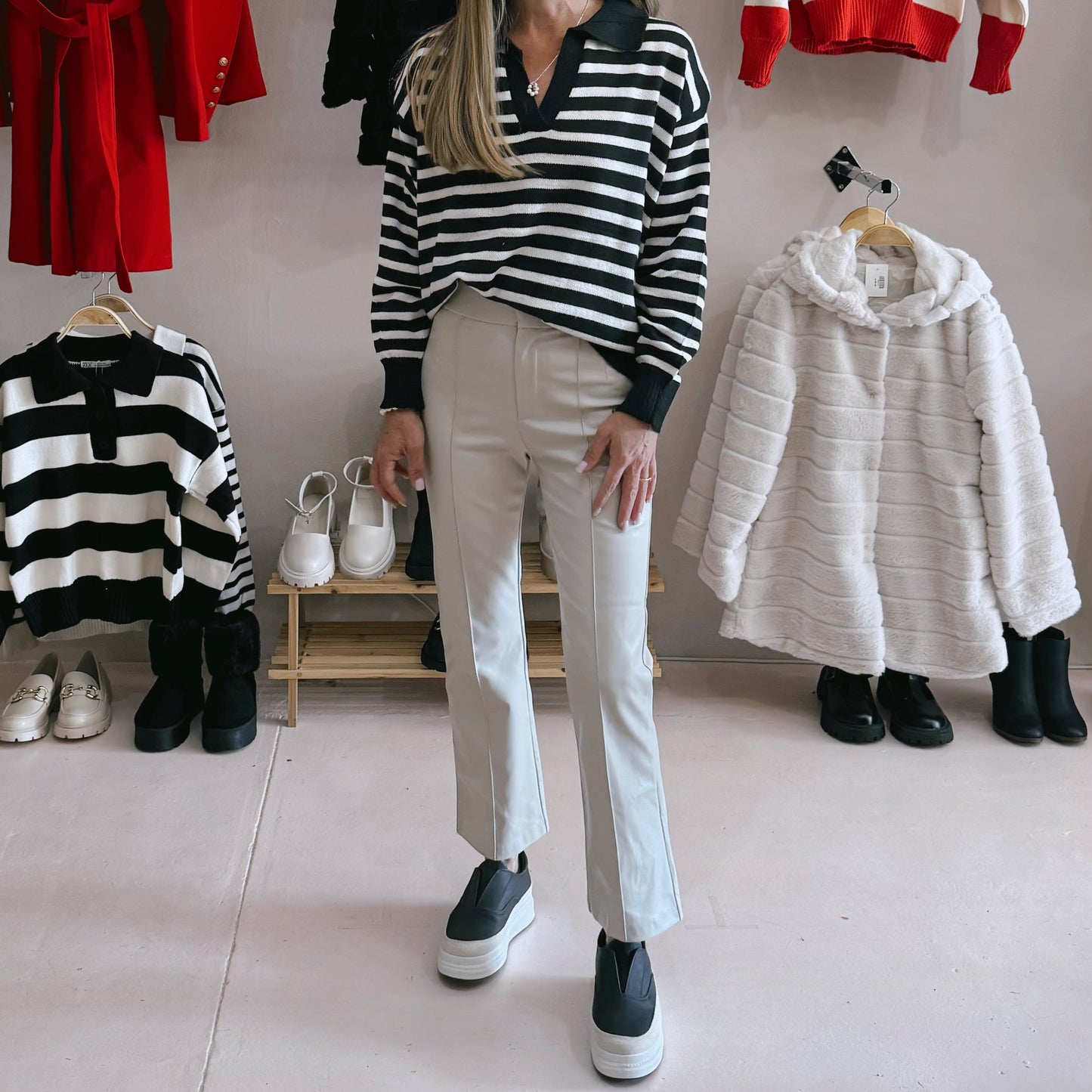 Striped Collar Jersey Black