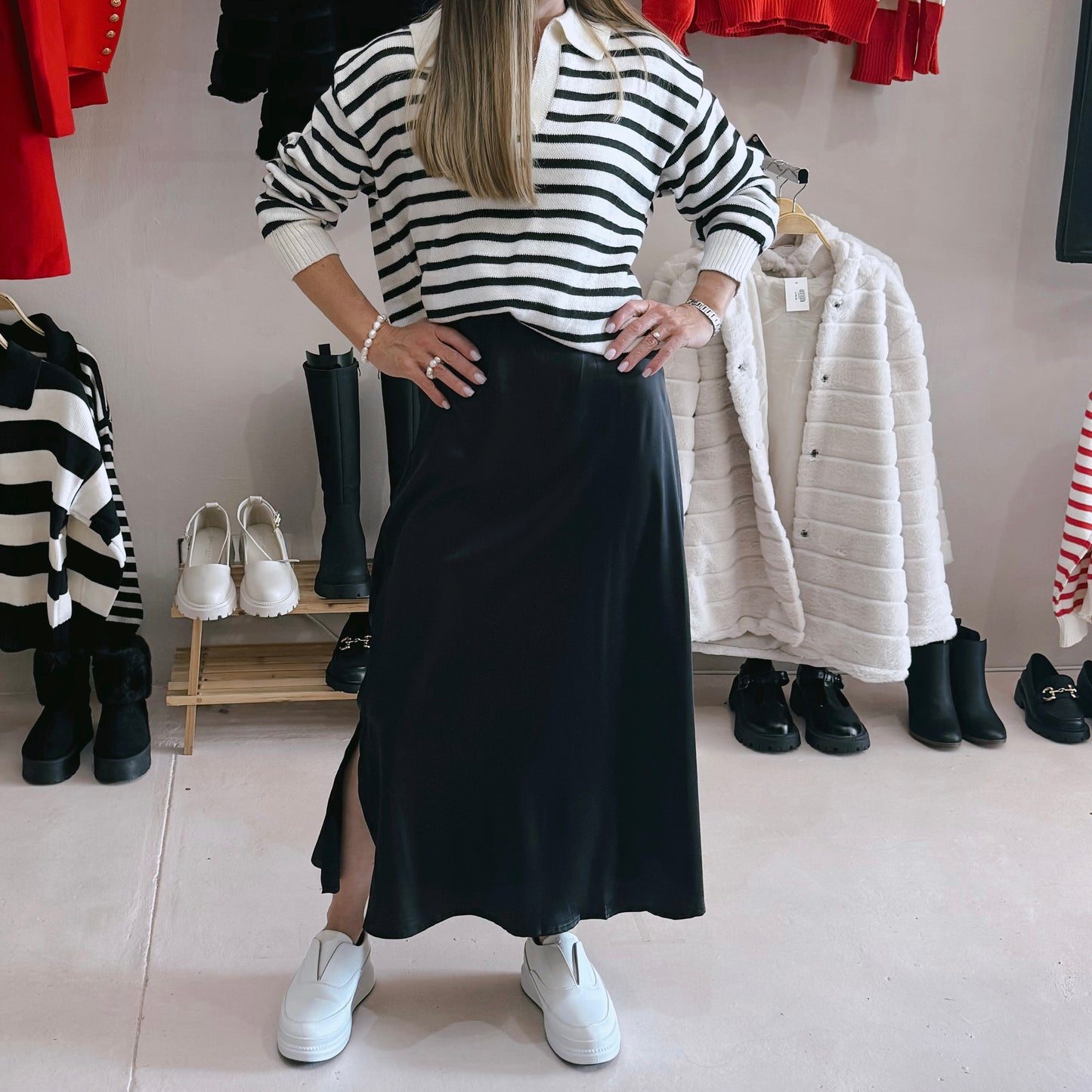 Striped Collar Jersey White