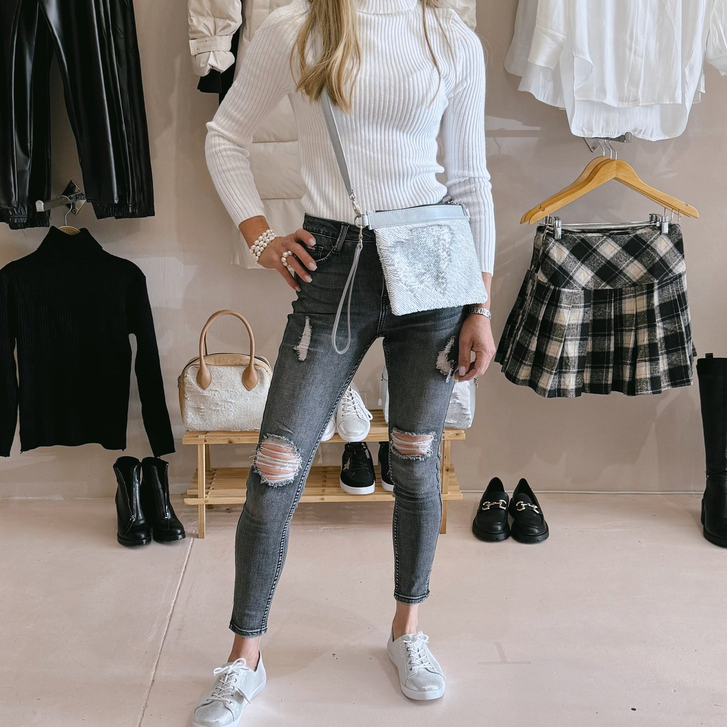 White Polo neck Jersey