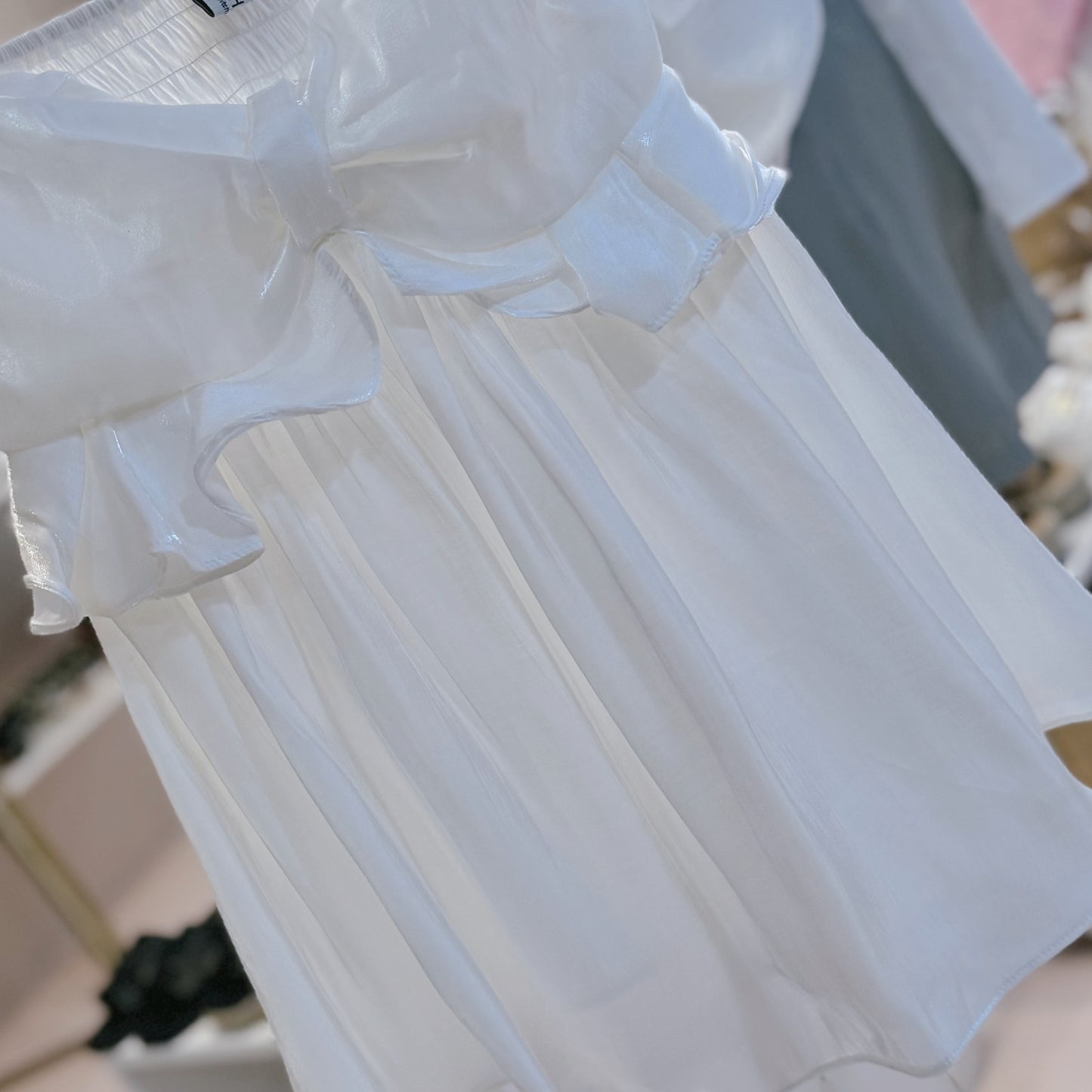 Shiny Strap Top White