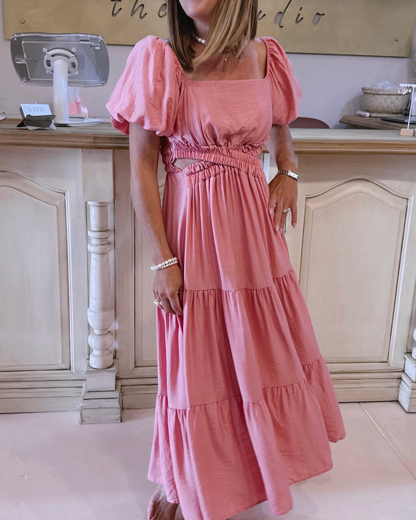 Mattika Cut Out Dress Pink