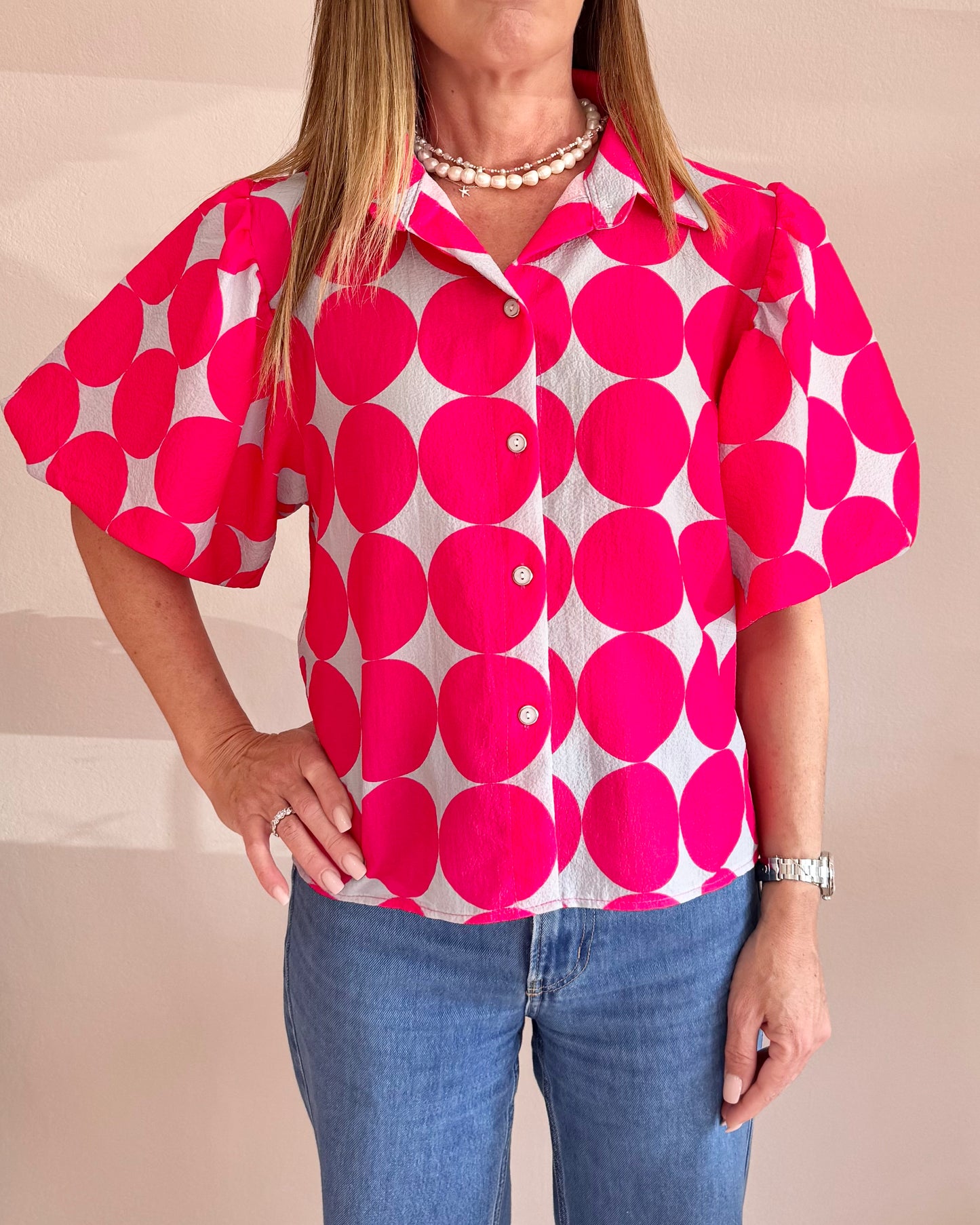Angel Top Pink Polkadot