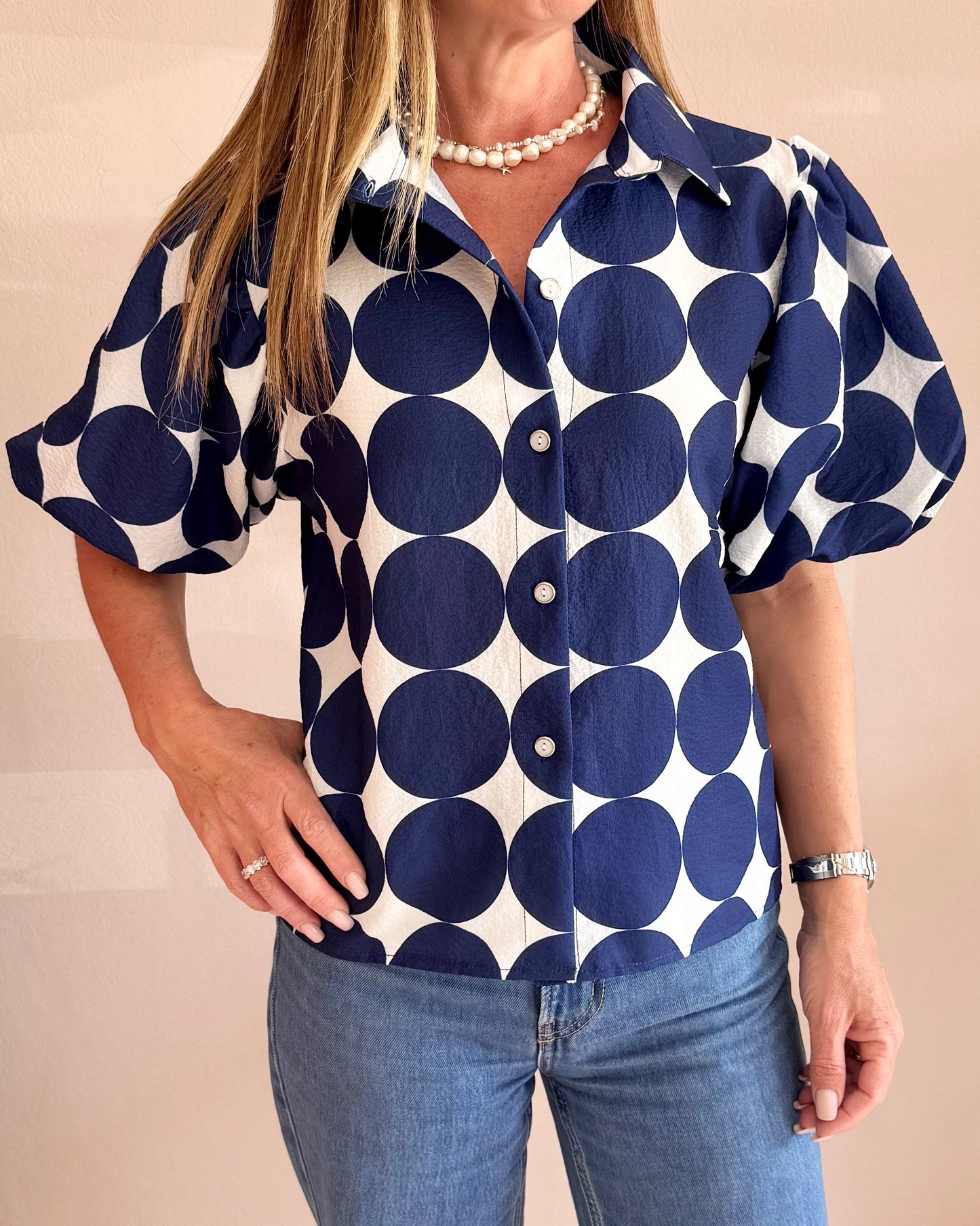 Angel Top Blue Polkadot