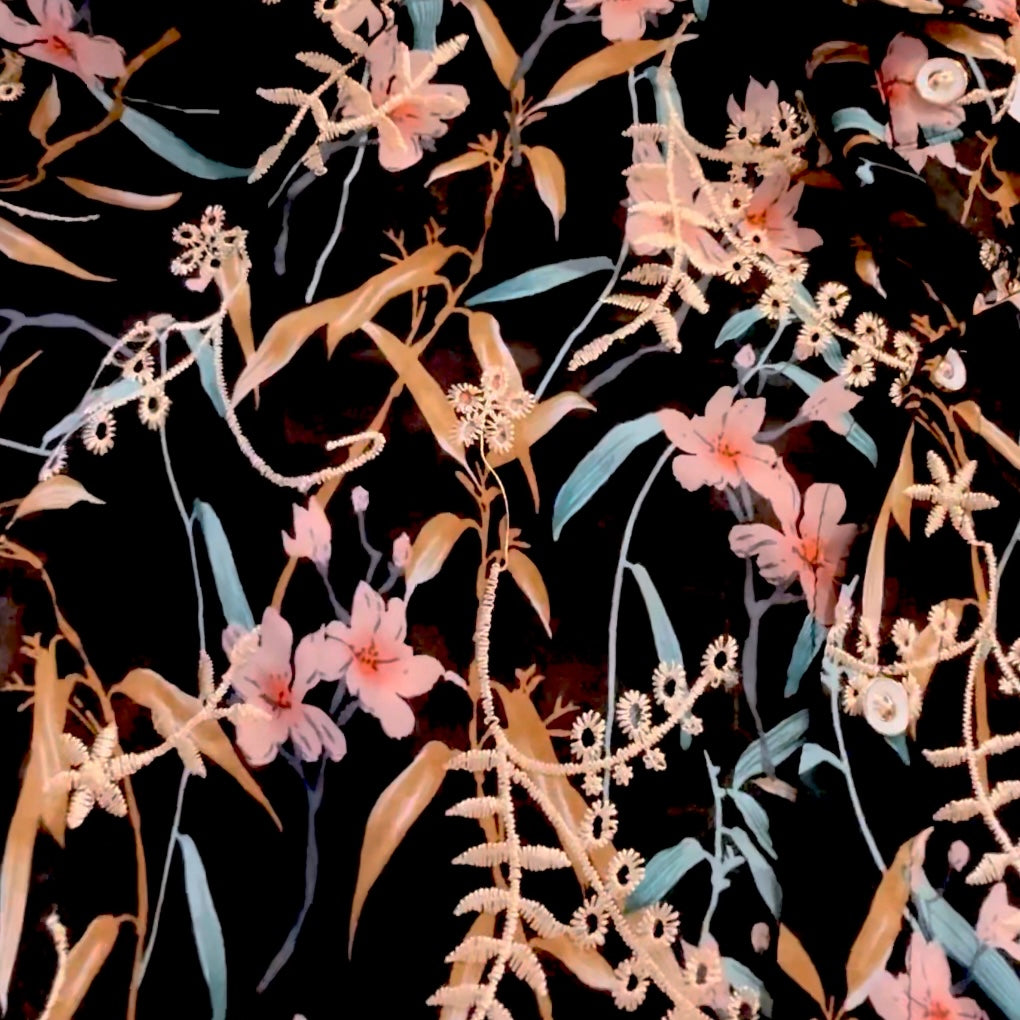 Organza Blouse Black Floral