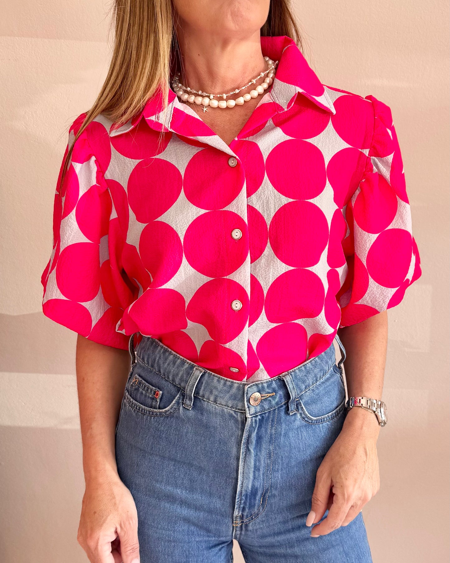 Angel Top Pink Polkadot