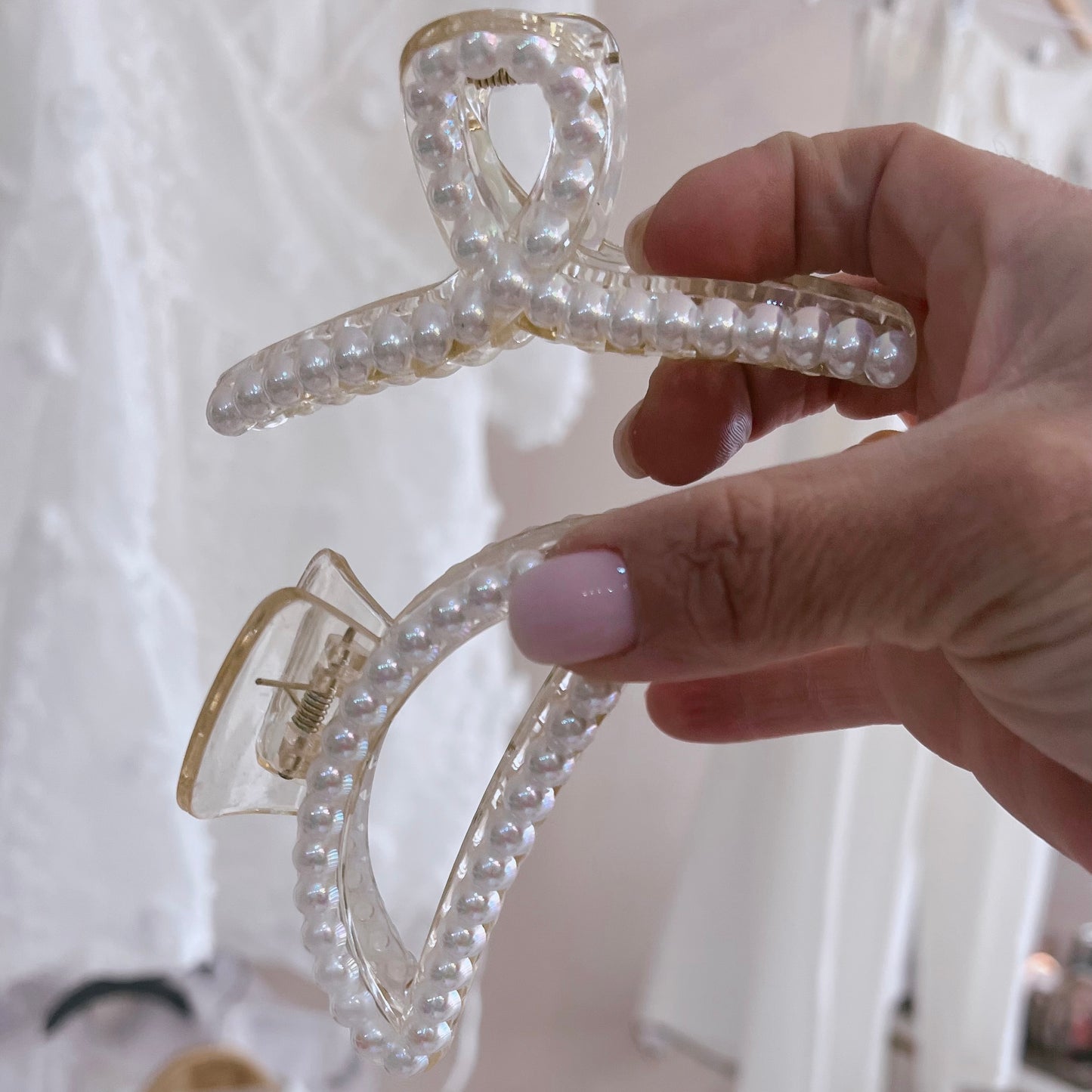 Large Pearl Hair Clips