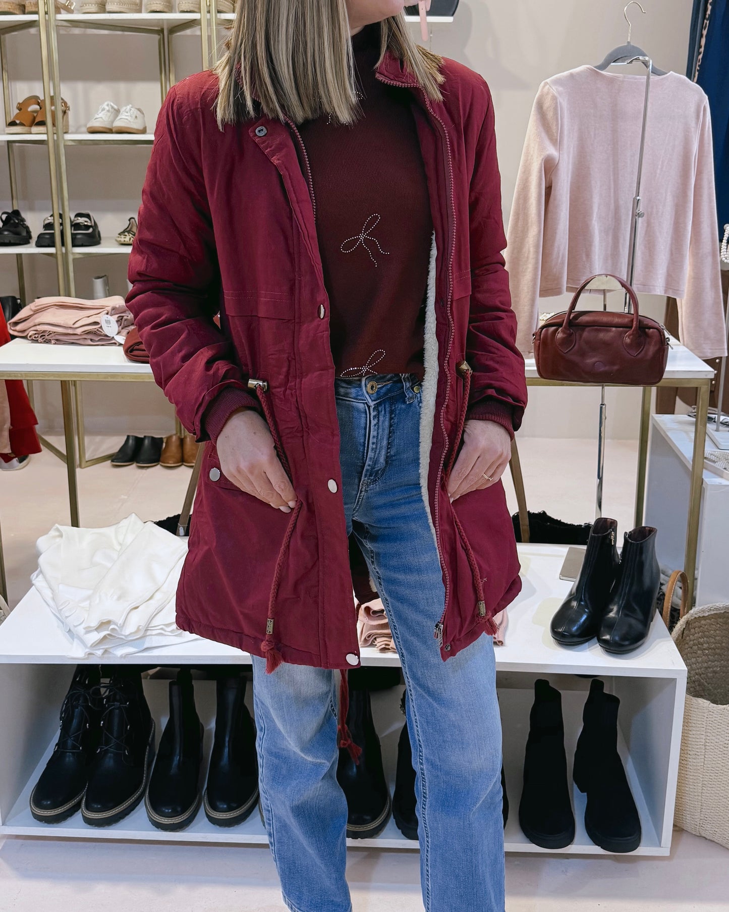Maroon Parka Jacket