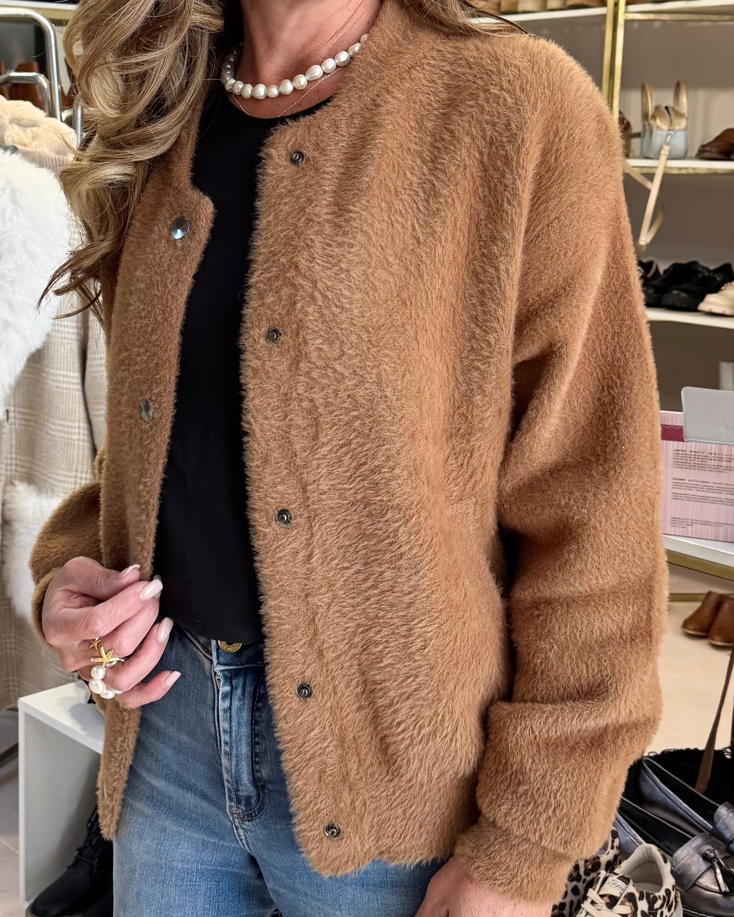 Fluffy Cardigan Brown