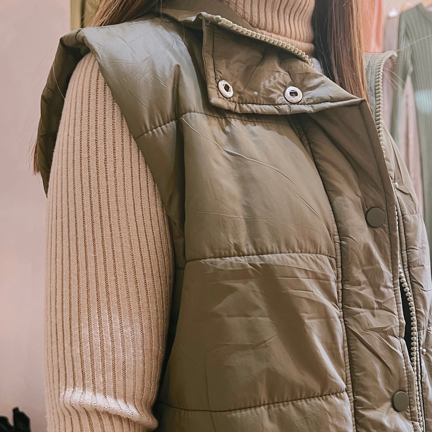 Beige Poloneck Jersey