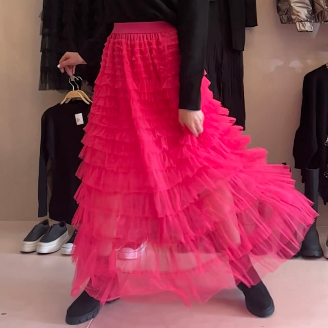 Pink Chiffon Skirt
