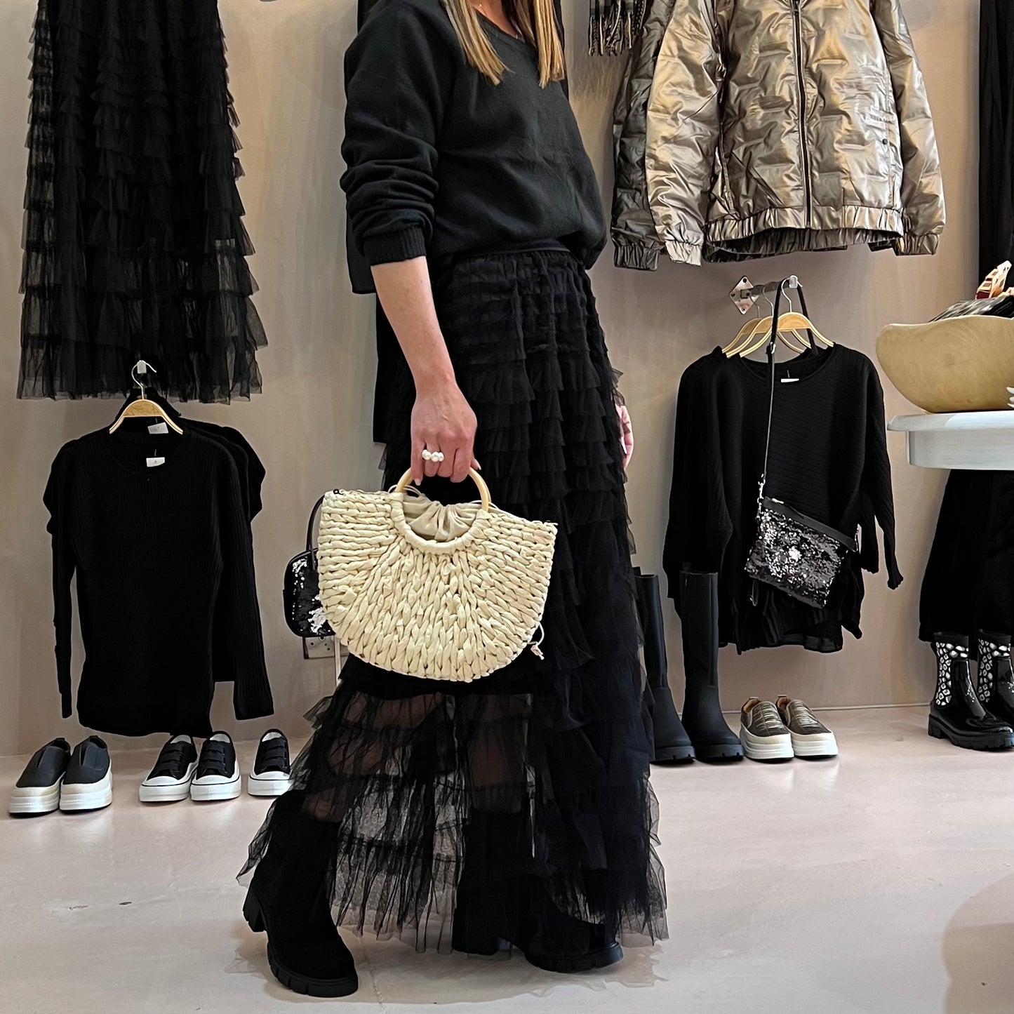 Half moon Straw Bags