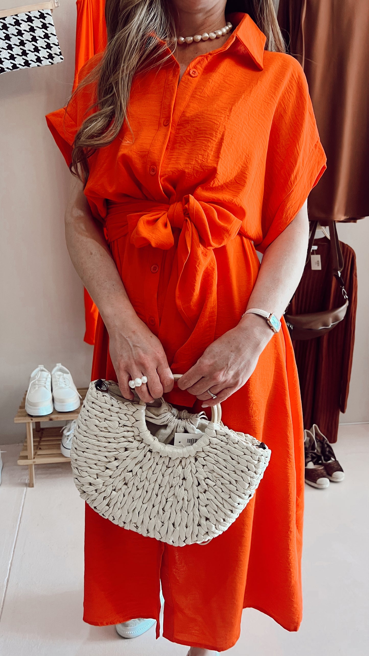 Orange Bow summer dress