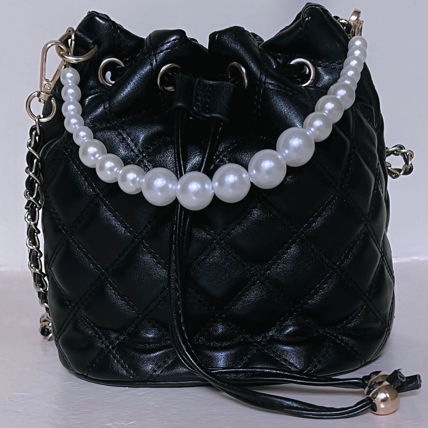Black Pearl Strap Bag