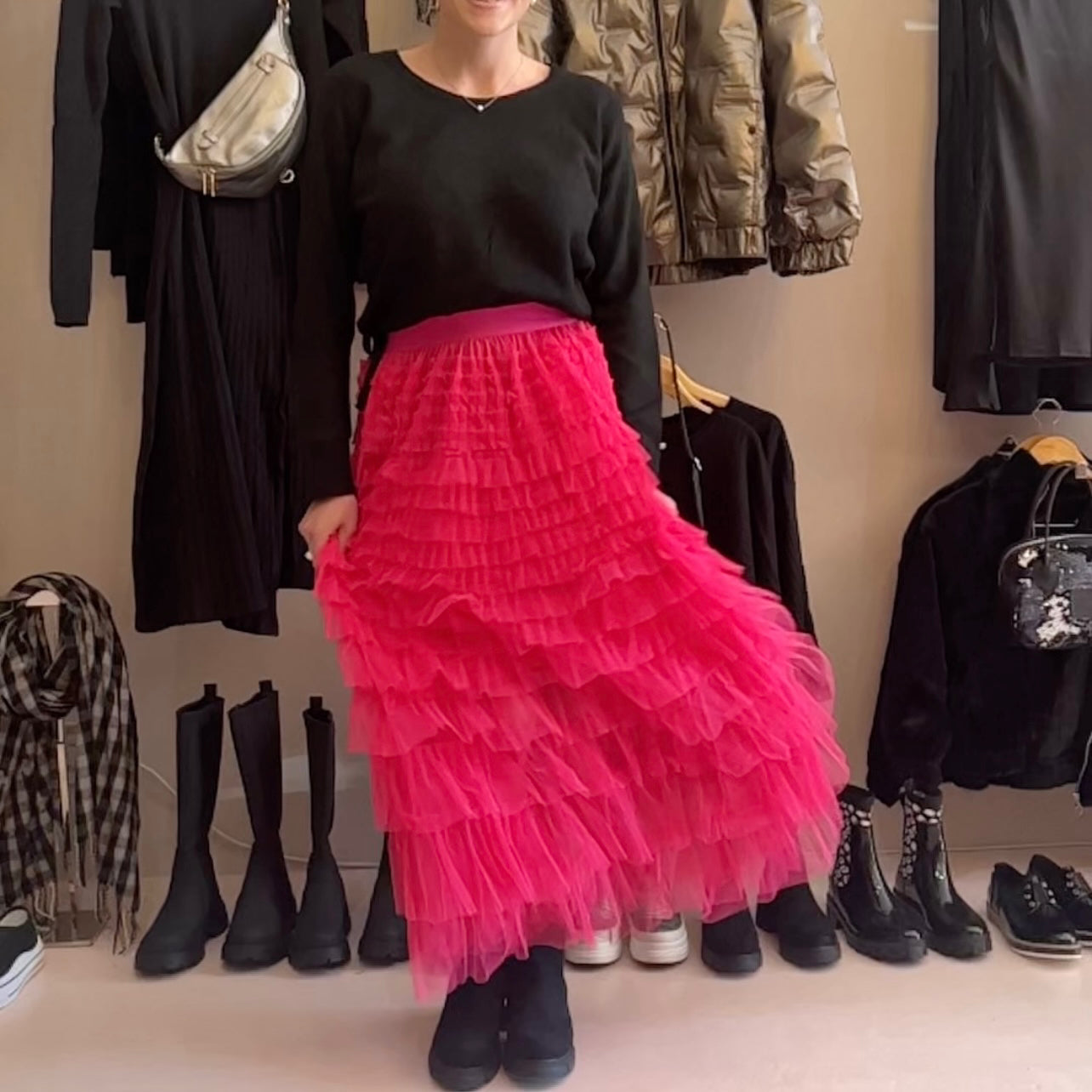 Pink Chiffon Skirt