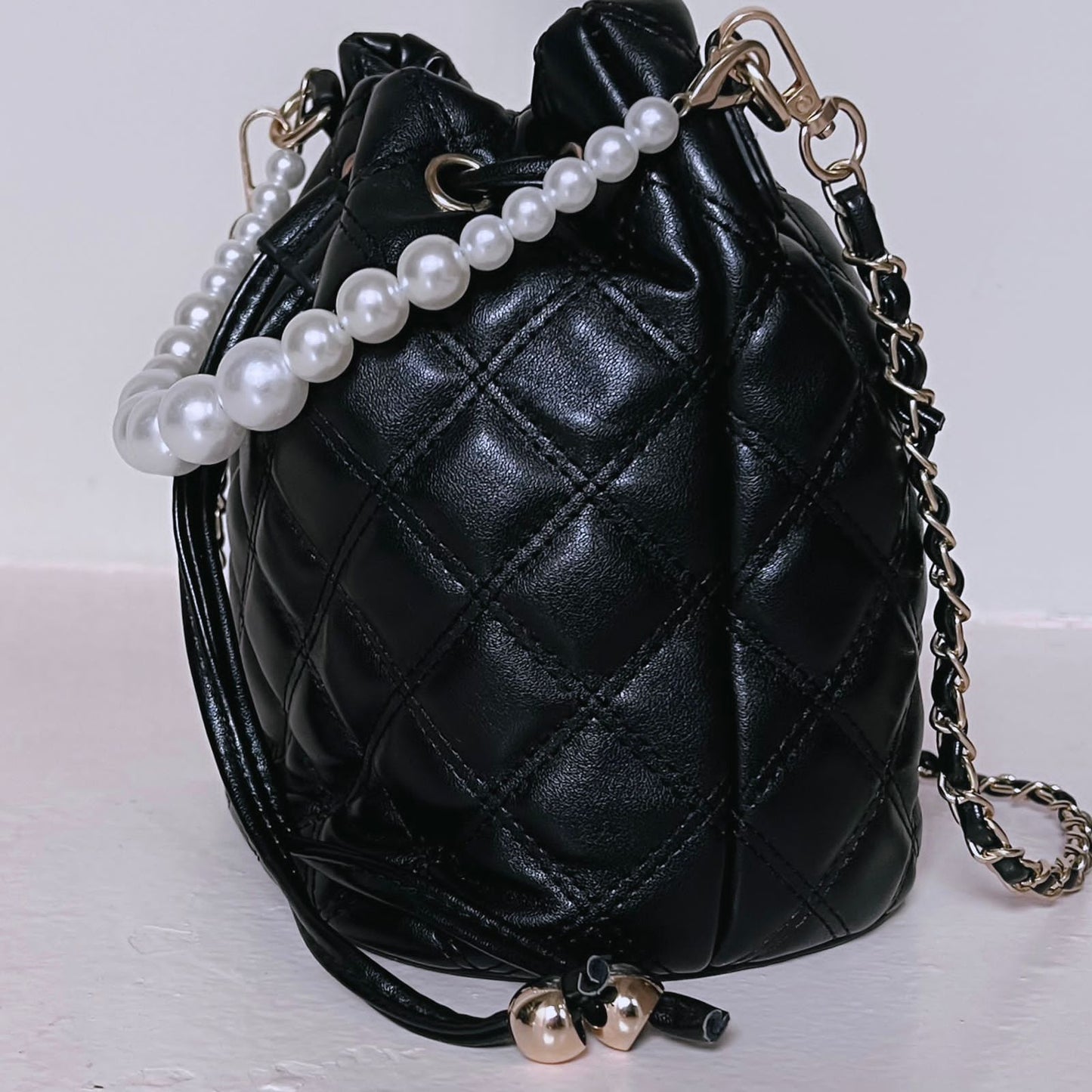 Black Pearl Strap Bag