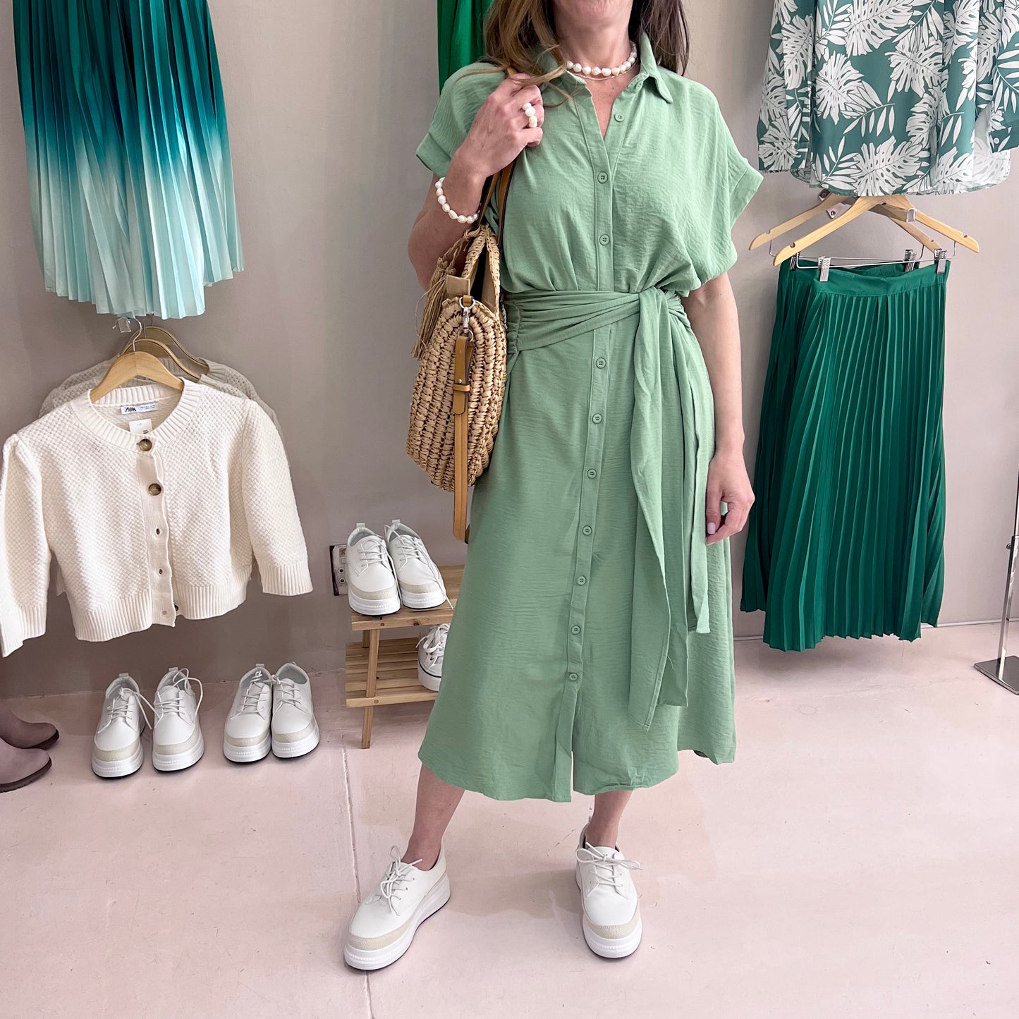 Mint Bow summer dress
