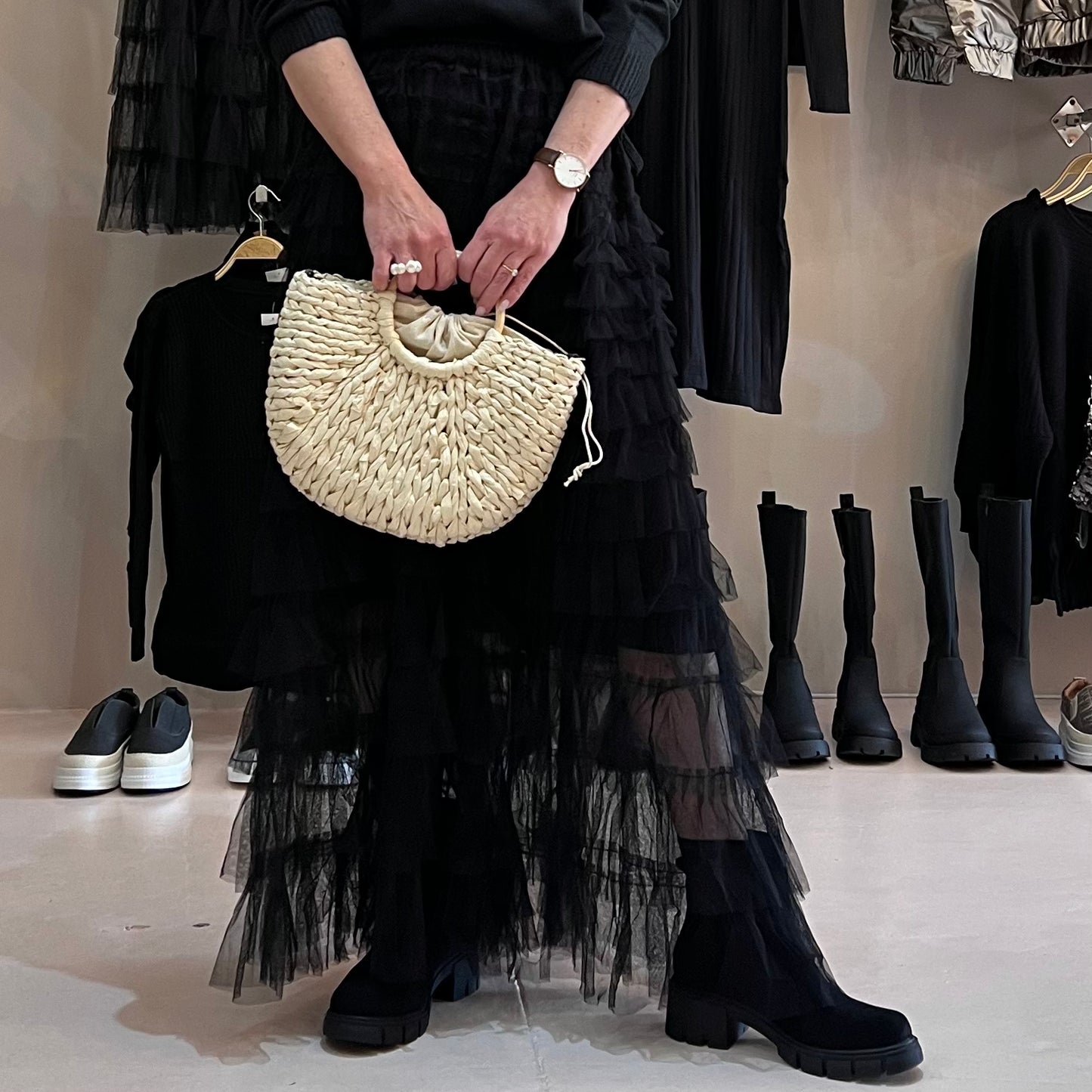 Half moon Straw Bags