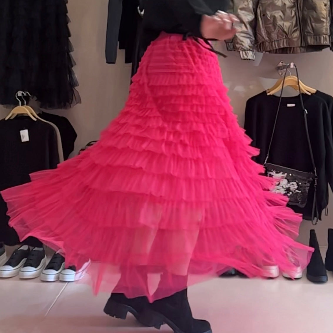 Pink Chiffon Skirt