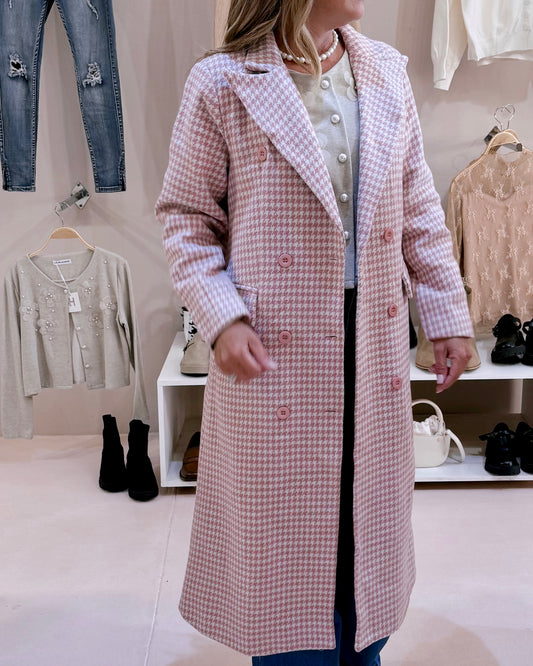 Houndstooth Coat Pink