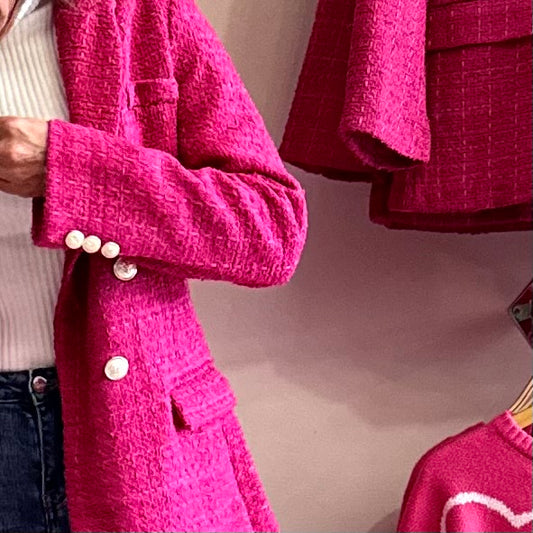 Hot Pink Tweed Blazer