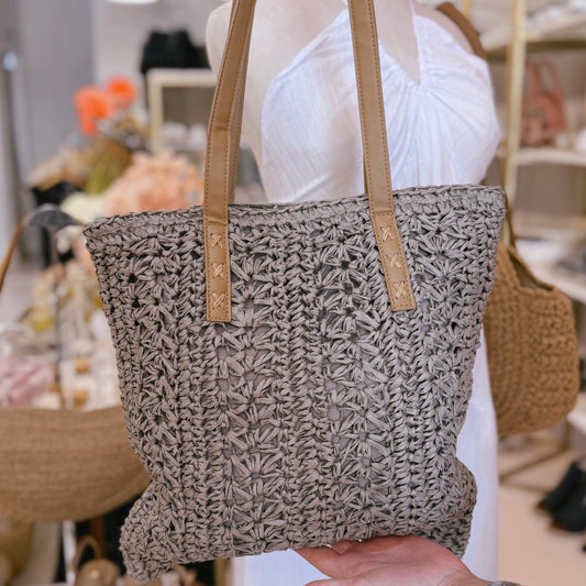 Large Raffia Bag Taupe
