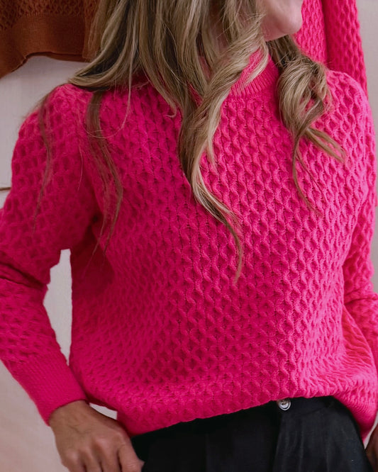 Waffle Jersey Bright Pink