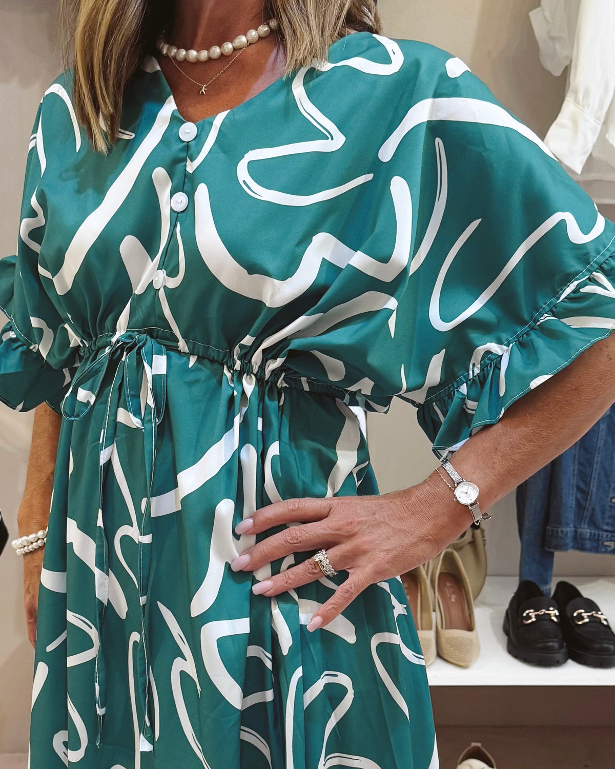 Mattika Pattern Dress Green