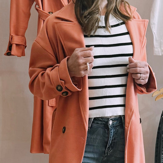 Black Stripe Knitted Tee