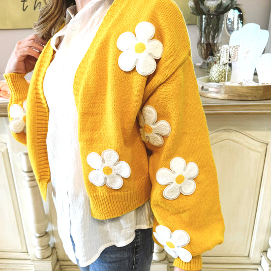 Daisy Cardi Yellow