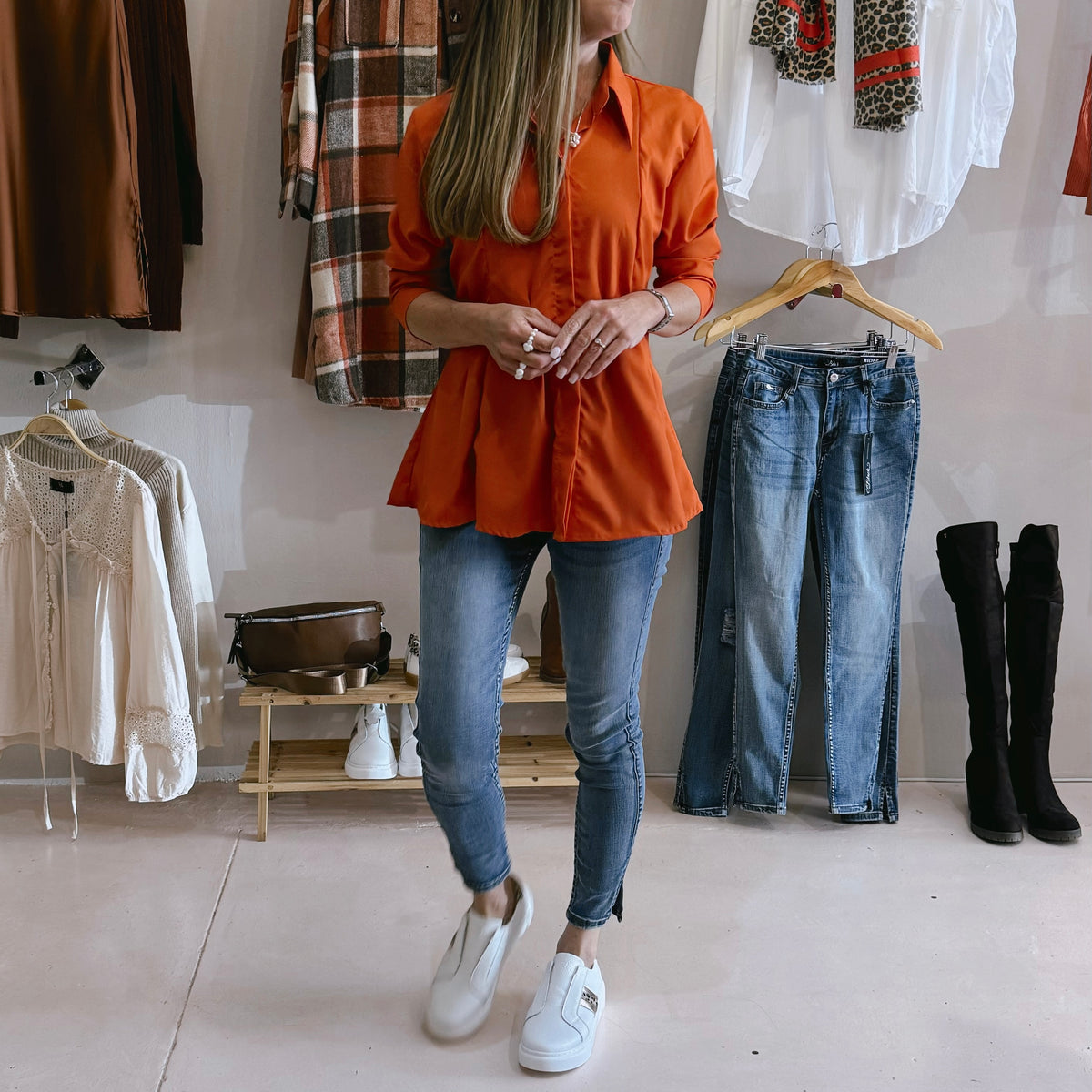 Orange Tailored Shirt