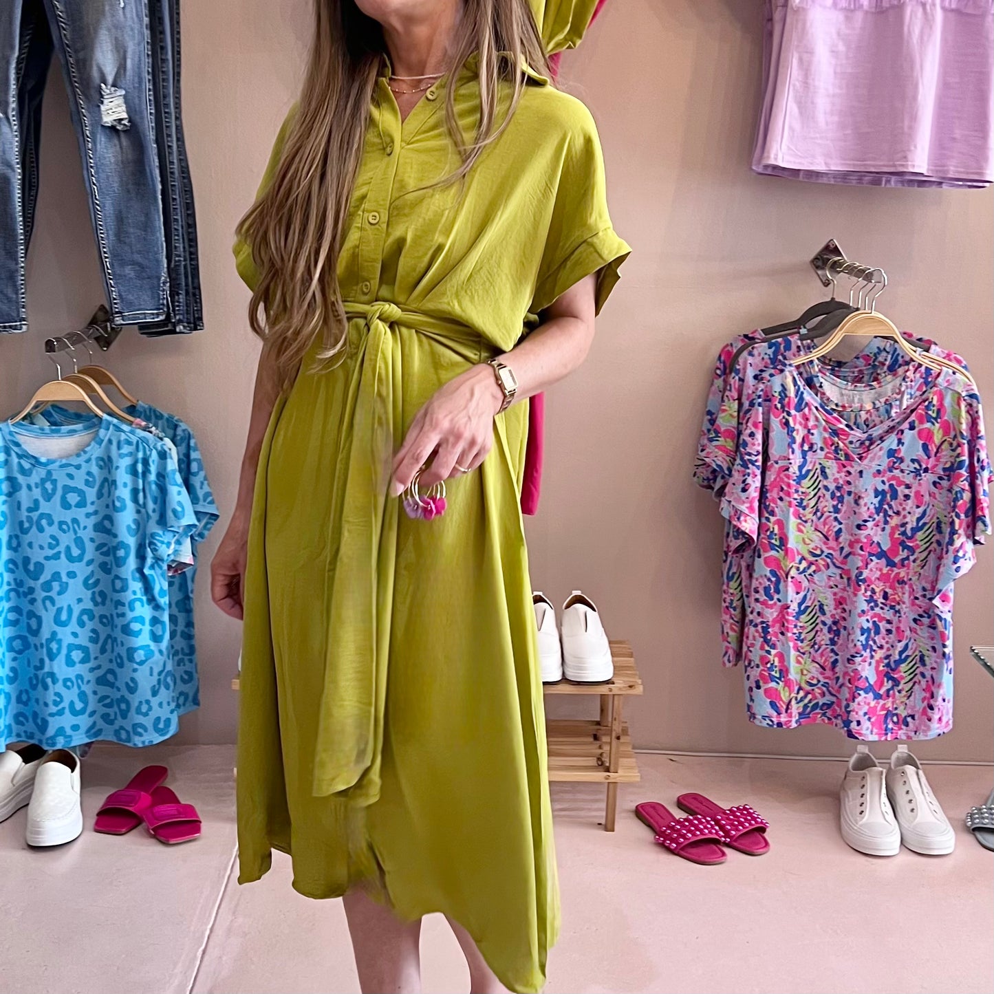 Lime Bow summer dress