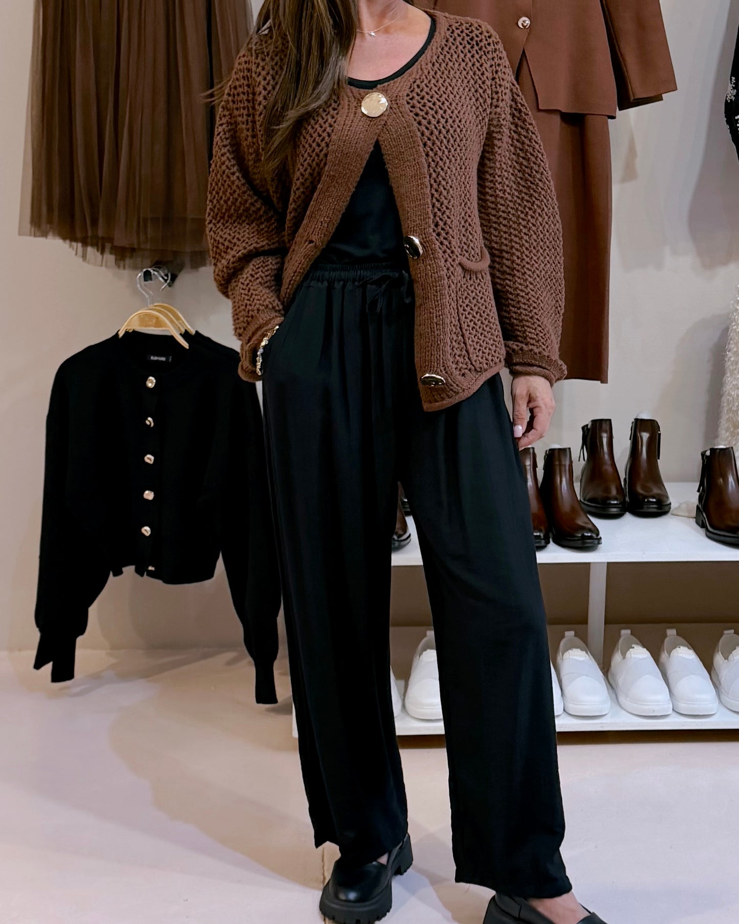 Chunky Cardigan Coffee