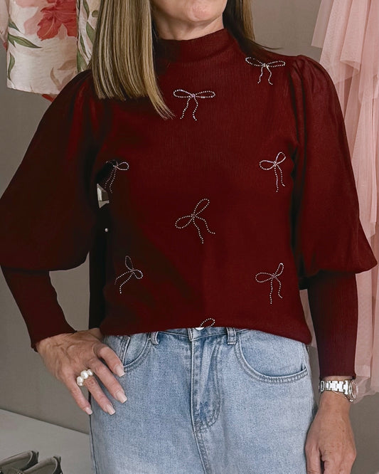 Burgundy Bow Jersey