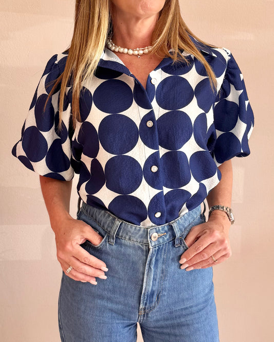 Angel Top Blue Polkadot