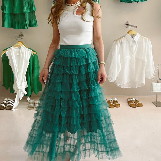 Green Ruffle Skirt