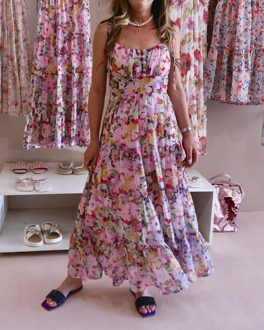 Ideal Maxi Flower Dress Lilac