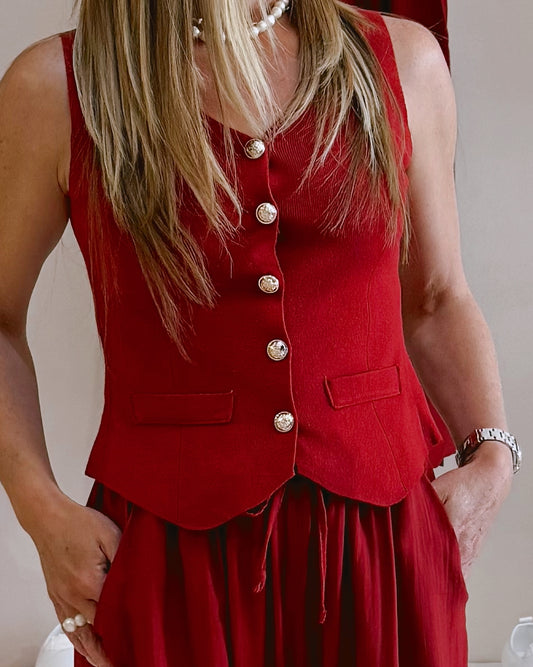 Waistcoat Jersey Red
