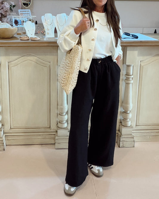 Mai Pants Black One Button