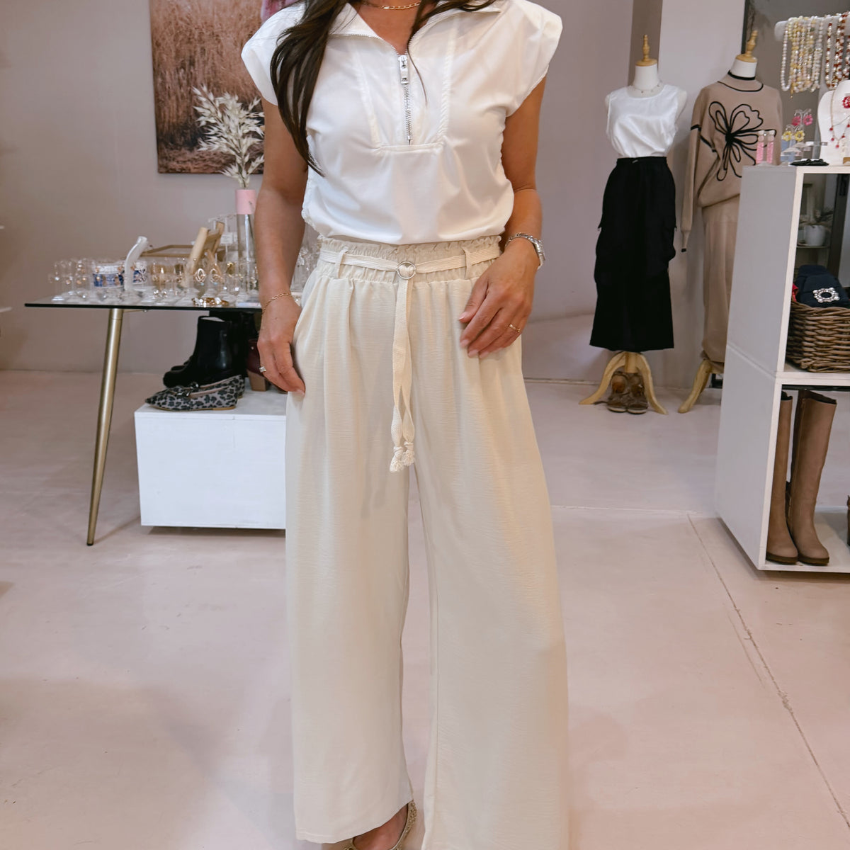 Mai Pants Beige Belt