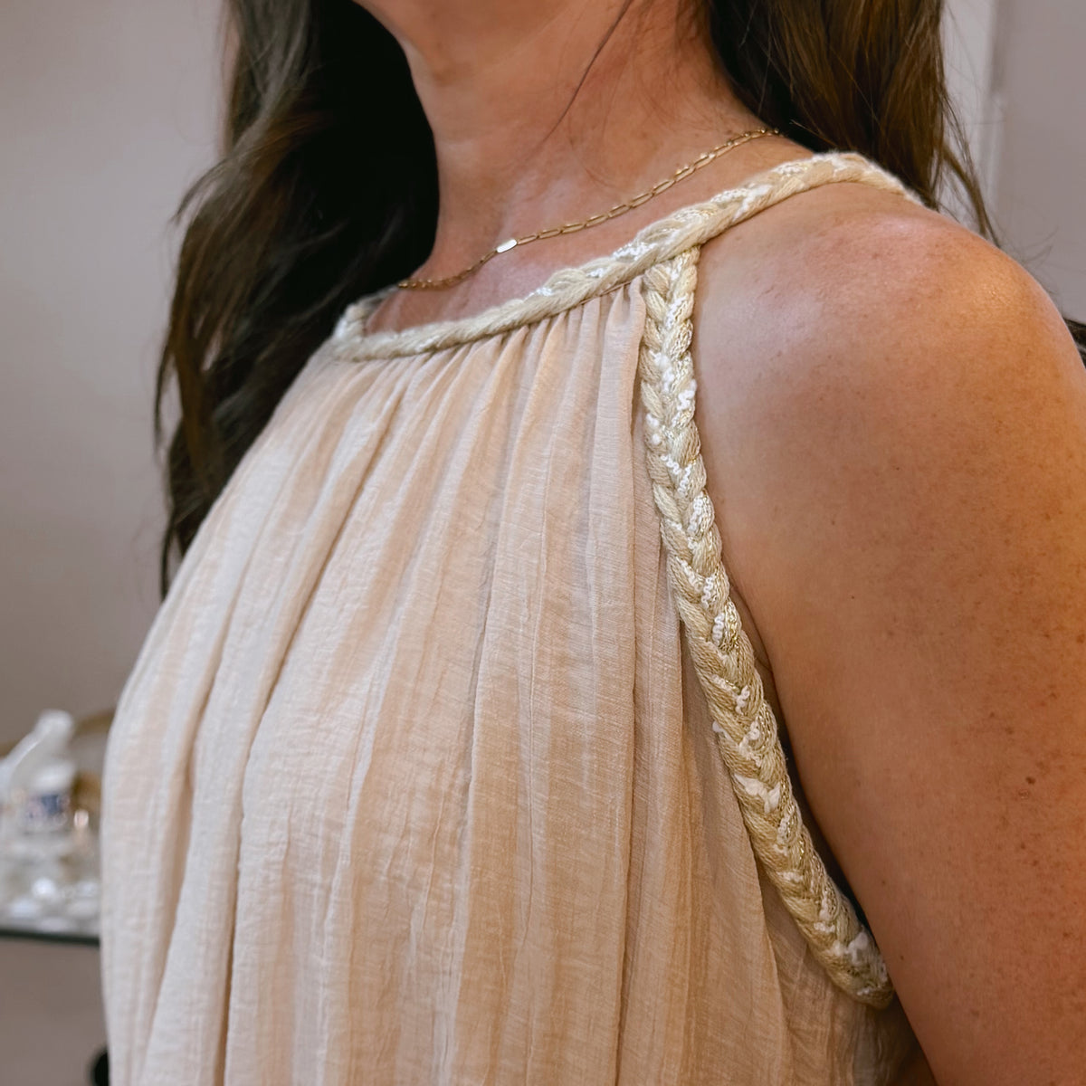 Nude Halter Neck Dress